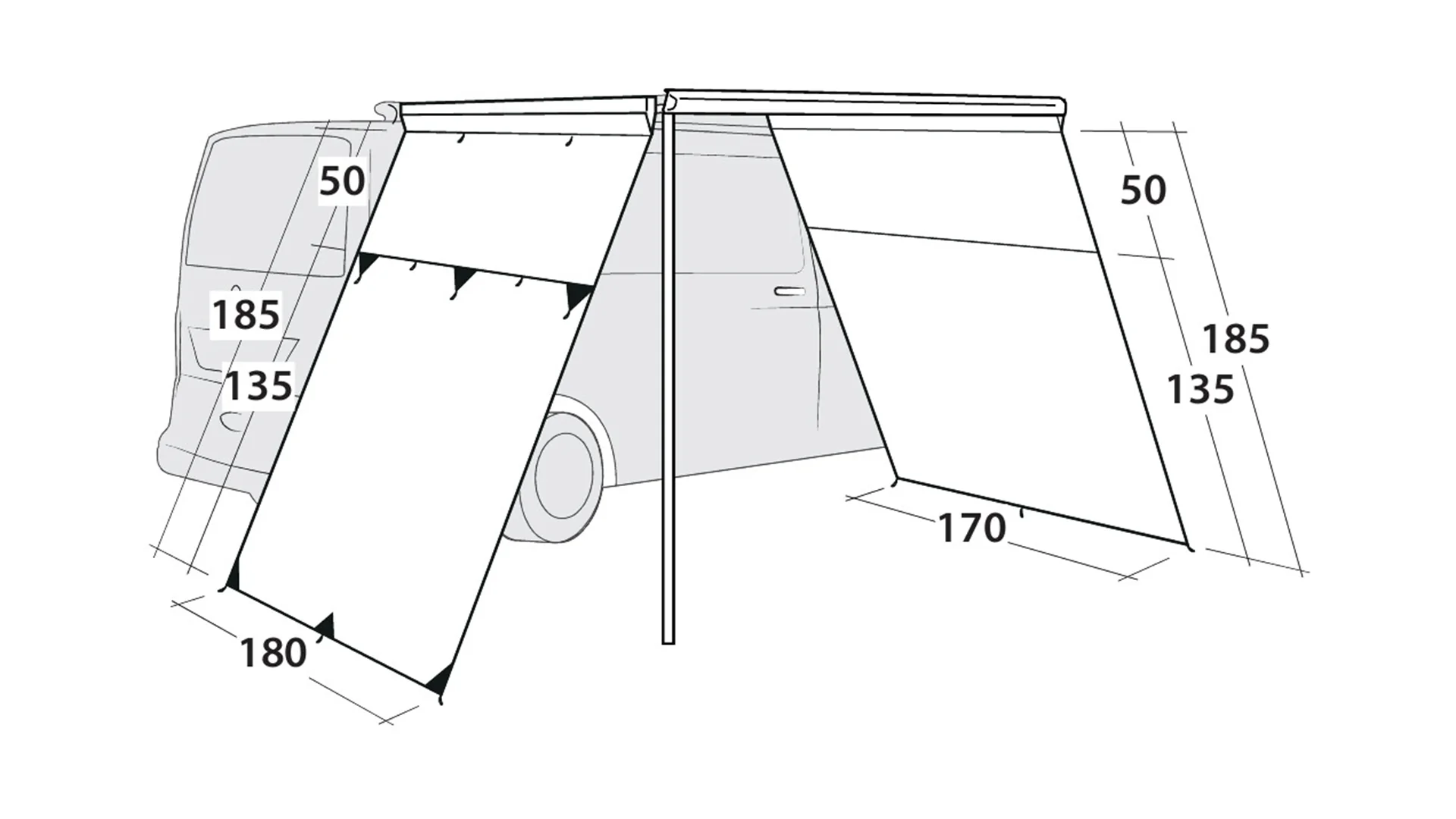 Outwell Fallcrest Side Panel Set - Image 5